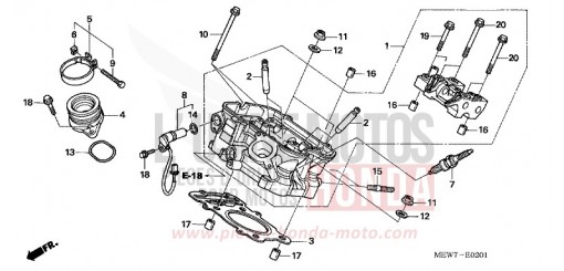 REAR CYLINDER HEAD NT700V7 de 2007